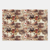 Coffee Espresso Aquarellmuster Geschenkpapier Set (Vorderseite 3)