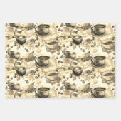 Coffee Espresso Aquarellmuster Geschenkpapier Set (Vorderseite 2)