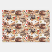 Coffee Espresso Aquarellmuster Geschenkpapier Set (Vorderseite)