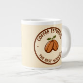 Coffee Espresso Label mit zeitgenössischem Design Jumbo-Tasse (Vorderseite Rechts)