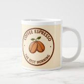 Coffee Espresso Label mit zeitgenössischem Design Jumbo-Tasse (Rechts)