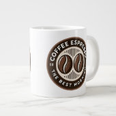 Coffee Espresso Label mit zeitgenössischem Design Jumbo-Tasse (Vorderseite Rechts)