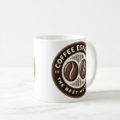 Coffee Espresso Label mit zeitgenössischem Design Kaffeetasse (VorderseiteRechts)