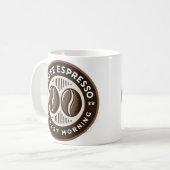 Coffee Espresso Label mit zeitgenössischem Design Kaffeetasse (Vorderseite Links)