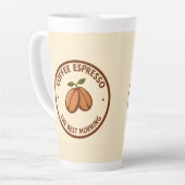 Coffee Espresso Label mit zeitgenössischem Design Milchtasse (Linke Ecke)