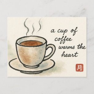Coffee Etegami Postcard Postkarte