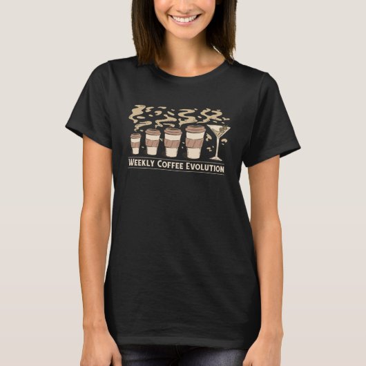 Coffee Evolution Coffee  Cappuccino I Love Coffee T-Shirt (Vorderseite)