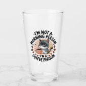 Coffee-First Attitude Fun Cat Design Glas (Vorderseite)