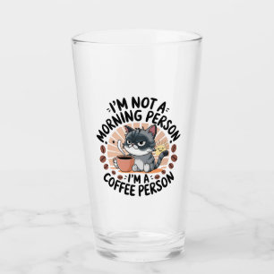 Coffee-First Attitude Fun Cat Design Glas