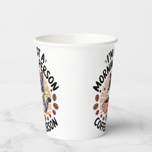 Coffee-First Attitude Fun Cat Design Pappbecher (Links)