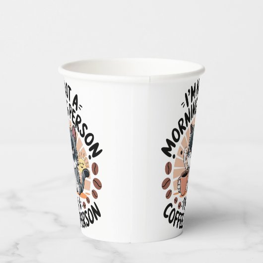 Coffee-First Attitude Fun Cat Design Pappbecher (Rechts)