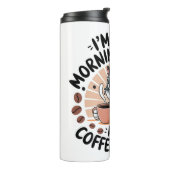 Coffee-First Attitude Fun Cat Design Thermosbecher (Nach links gedreht)