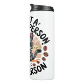 Coffee-First Attitude Fun Cat Design Thermosbecher (Nach rechts gedreht)