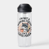 Coffee-First Attitude Fun Cat Design Trinkflasche (Rückseite)