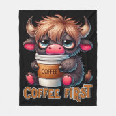 Coffee First Coffee Lover Gifts Fleecedecke (Vorderseite)