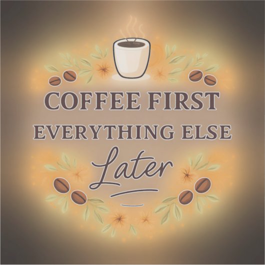Coffee First, Everything Else Later – coffee lover Aufkleber (Vorderseite)