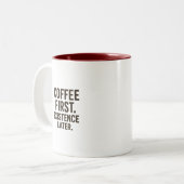 Coffee First Existence Later Mug – Caffeine Bursts Zweifarbige Tasse (Vorderseite Links)