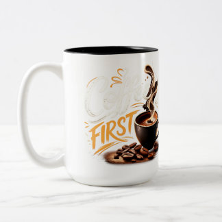 Coffee First Funny Coffee Lover Mug | Morning Coff Zweifarbige Tasse