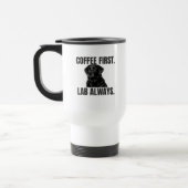 Coffee First. Lab Always. – Black Labrador Coffee Reisebecher (Links)