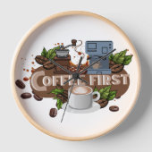  Coffee First – Morning Motivation for True Caffei Uhr (Vorderseite)