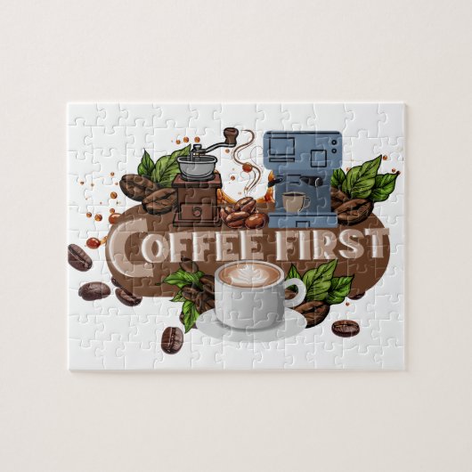 Coffee First – Morning Motivation for True Caffein Puzzle (Horizontal)