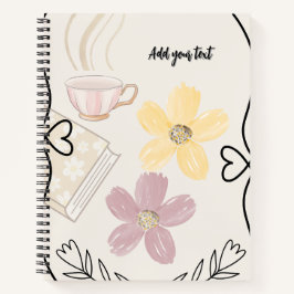 Coffee & Flowers Spiral Notebook for Book Lovers Notizblock