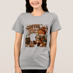 Coffee Fox Süße Kawaii-Fuchs-Coffee-Liebhaber-Ta Tri-Blend Shirt