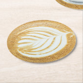Coffee Froth Leaf Art Runder Pappuntersetzer (Angewinkelt)