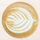 Coffee Froth Leaf Art Runder Pappuntersetzer (Vorderseite)