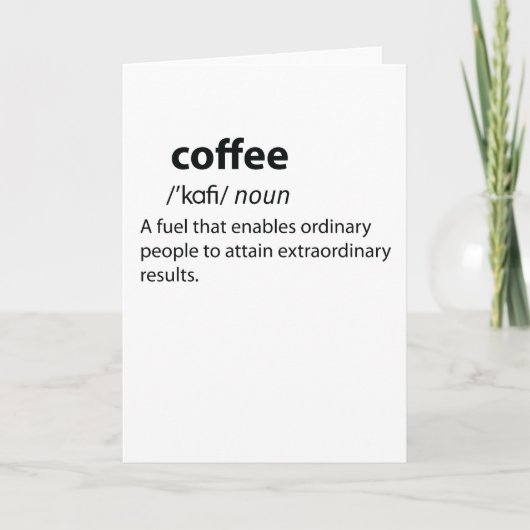 Coffee Funny Dictionary Definition Feiertagskarte (Vorderseite)