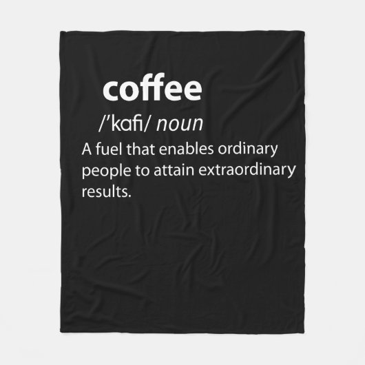 Coffee Funny Dictionary Definition Fleecedecke (Vorderseite)