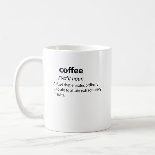 Coffee Funny Dictionary Definition Kaffeetasse (Links)