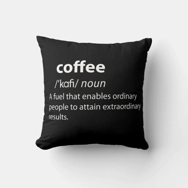 Coffee Funny Dictionary Definition Kissen (Vorderseite)