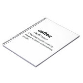 Coffee Funny Dictionary Definition Notizblock (Linke Seite)