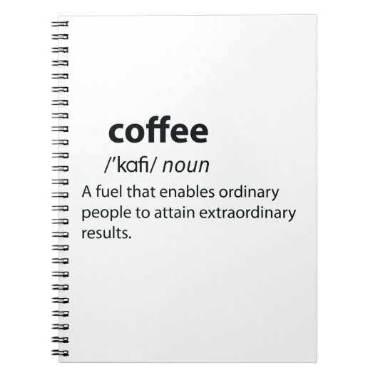 Coffee Funny Dictionary Definition Notizblock (Vorderseite)