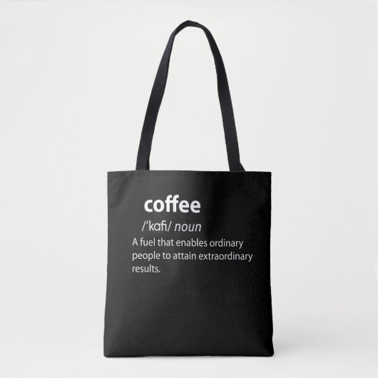 Coffee Funny Dictionary Definition Tasche (Vorderseite)