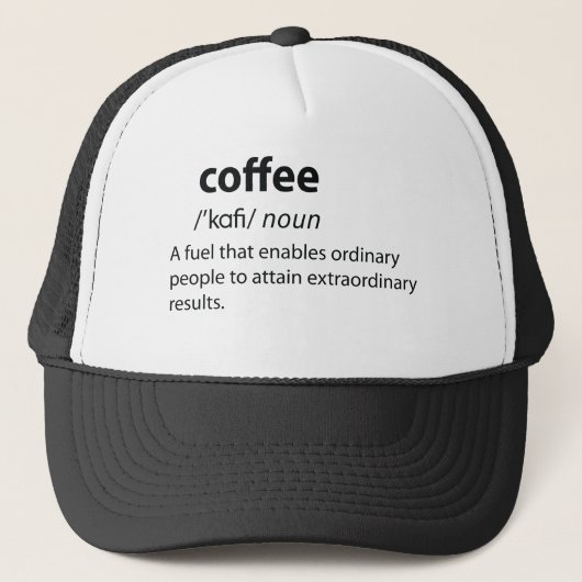 Coffee Funny Dictionary Definition Truckerkappe (Vorderseite)