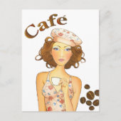 Coffee Girl Drinking Postkarte (Vorderseite)