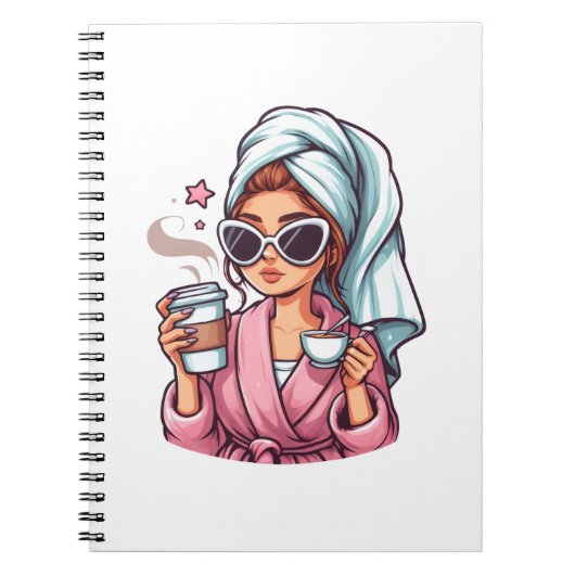 Coffee Girl Notebook Notizblock (Vorderseite)
