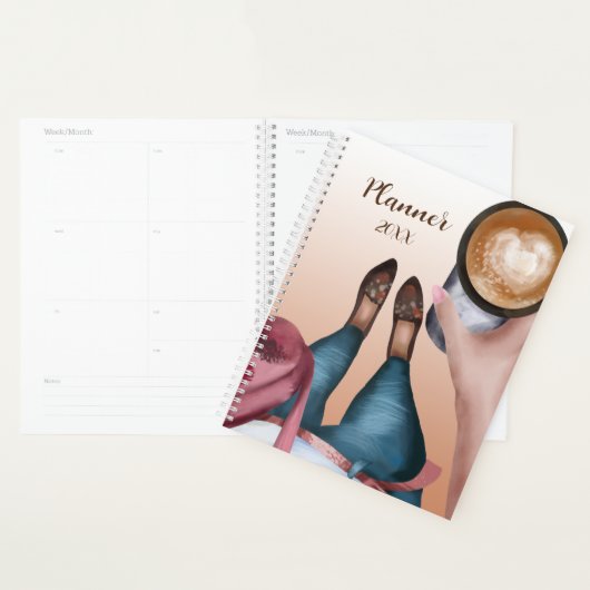Coffee Girl Watercolor Planner Planer (Anzeige)