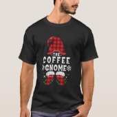 Coffee Gnome Buffalo Plaid Matching Family Christm T-Shirt (Vorderseite)