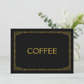 "Coffee" Gold Art Deco Style Hochzeitszeichen (Stehend Vorderseite)