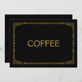 "Coffee" Gold Art Deco Style Hochzeitszeichen (Vorne/Hinten)