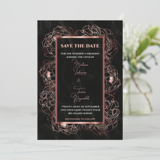 Coffee Gold Regalia in Royal Affaire Save the Date (Stehend Vorderseite)