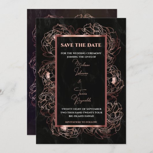 Coffee Gold Regalia in Royal Affaire Save the Date (Vorne/Hinten)