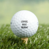 'Coffee, Golf, Repeat' Lustiges Partygeschenk für Golfball (Insitu T-Shirt)