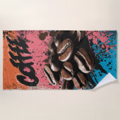 Coffee Graffiti Pop Art Beans Strandtuch (Vorderseite)