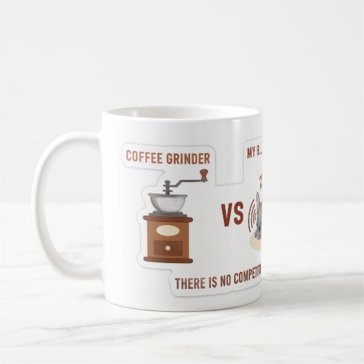Coffee Grinder vs My Frenchie Kaffeetasse (Links)