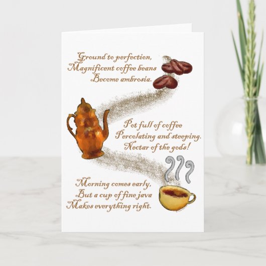 Coffee Haiku Greeting Card Karte (Vorderseite)