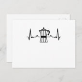 Coffee Heartbeat Coffein Geschenke Postkarte (Vorne/Hinten)